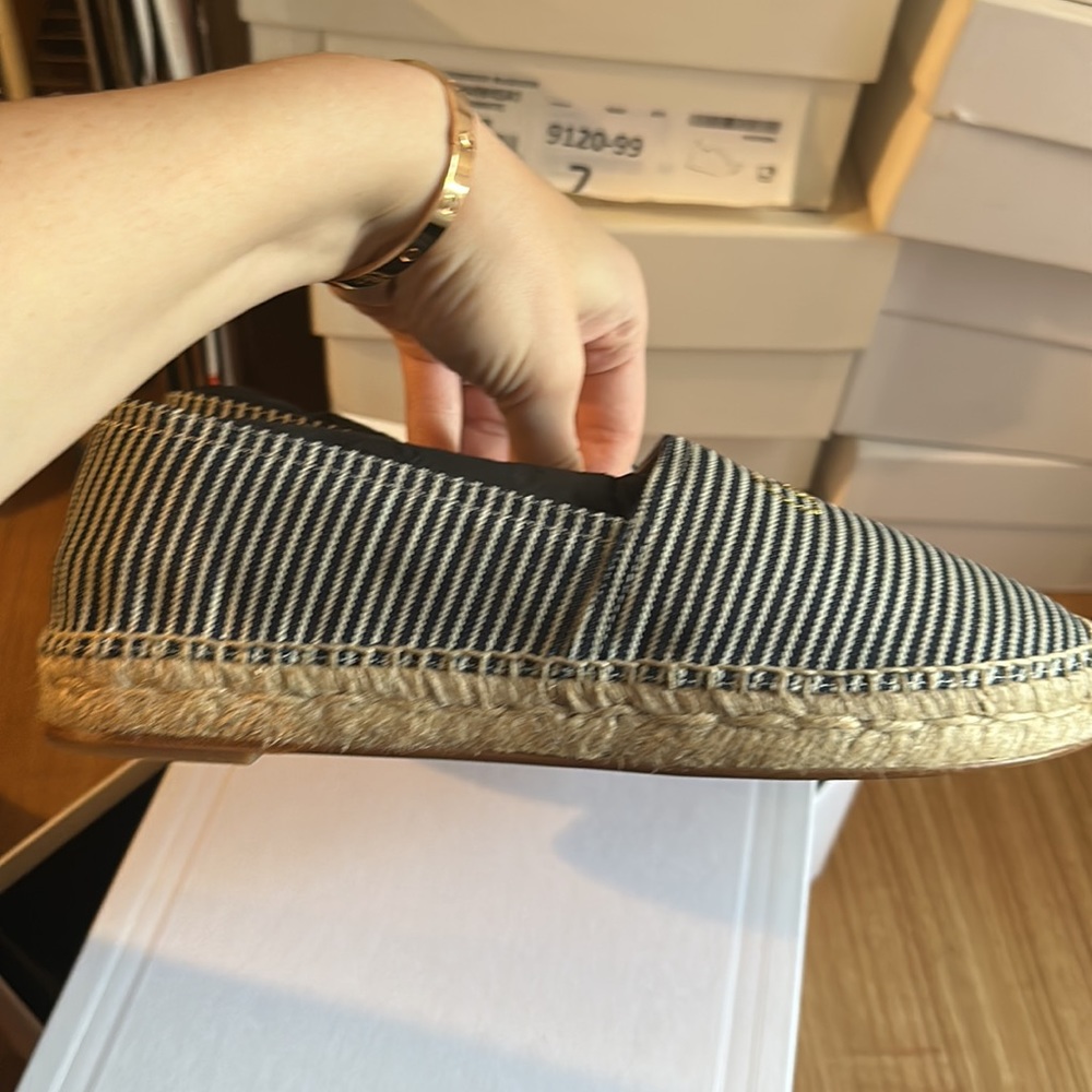 celine espadrille 40 stripped navy white gold cute summer vacation - Picture 6 of 7